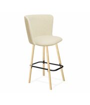 Стул барный Sheffilton SHT-ST36/S94 артикул СТ-562 бежевый/прозрачный лак/черный муар