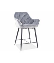 Стул барный SIGNAL CHERRY H-2 Velvet Bluvel 14 серый/черный
