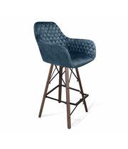 Стул барный Sheffilton SHT-ST38/S80 артикул СТ-657 синий пепел/темный орех/черный