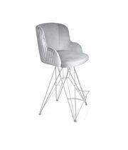 Стул полубарный Sheffilton SHT-ST39-1/S66-1 серое облако/хром лак