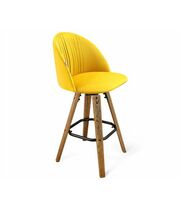 Стул полубарный Sheffilton SHT-ST35-1/S93 имперский желтый / браш. кор. / черн. муар