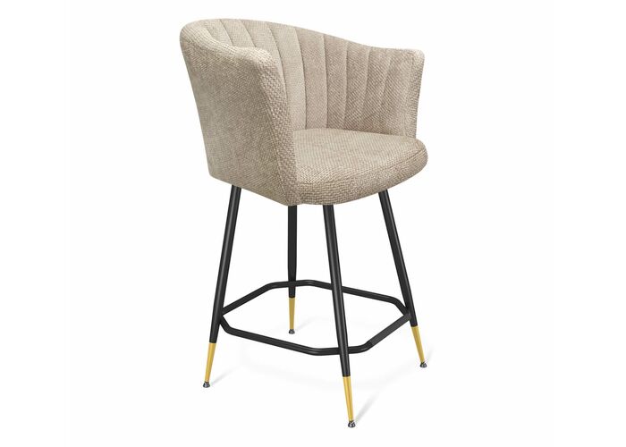 Стул полубарный Sheffilton SHT-ST42-1/S148-1 милк/черный муар/золотой