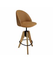 Стул барный Sheffilton SHT-ST35/S92 горчичный/браш.коричневый/черный муар