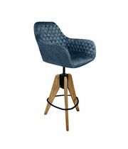 Стул полубарный Sheffilton SHT-ST38/S92 артикул СТ-659 синий пепел/браш.коричневый/черный