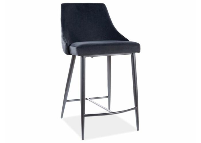 Стул барный SIGNAL PIANO B H-2 Velvet Bluvel 19 черный