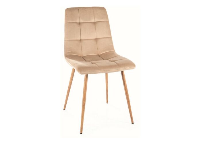 Стул SIGNAL MILA D Velvet Bluvel 28 бежевый/дуб