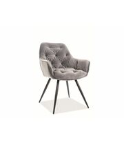 Стул SIGNAL CHERRY Velvet Bluvel 14 серый/черный мат