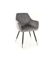 Стул SIGNAL NUXE Velvet Bluvel 14 серый/черный/хром