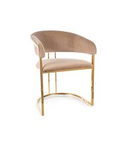 Стул SIGNAL TULIPE Velvet Bluvel 28 бежевый/золотой