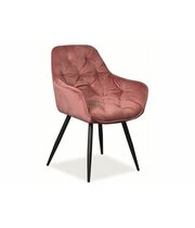 Стул SIGNAL CHERRY Velvet Bluvel 52 античный розовый/черный мат