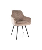 Стул SIGNAL SERVIO Velvet Bluvel 40 темно-бежевый/черный, поворотный