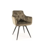 Стул SIGNAL MANGO Velvet Bluvel 77 оливковый/черный