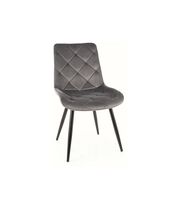 Стул SIGNAL RALPH Velvet Bluvel 14 серый/черный